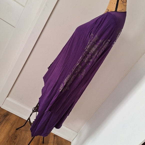 ⭐3/$20 Beautiful Purple Lightweight Stretchy Cardigan/Duster/Cover-up Sz Lg - Picture 3 of 12